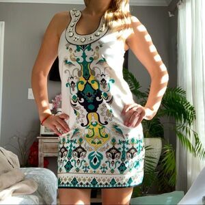 Laundry by Shelli Segal white beaded dress, size 2